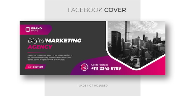 Modèle de couverture Facebook d'une agence de marketing numérique