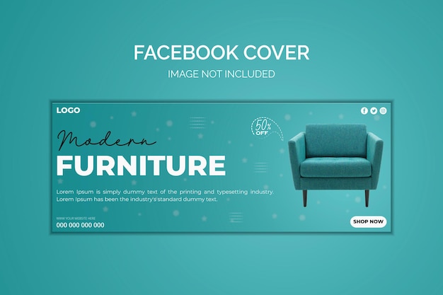 Modèle de couverture Facebook et de bannière web pour les meubles
