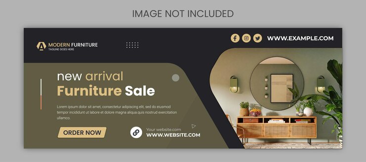 Modèle de couverture Facebook et de bannière web pour les meubles