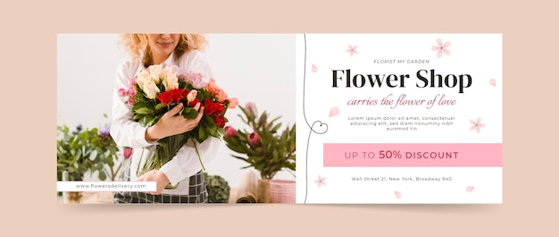 Modèle de couverture facebook concept de fleuriste