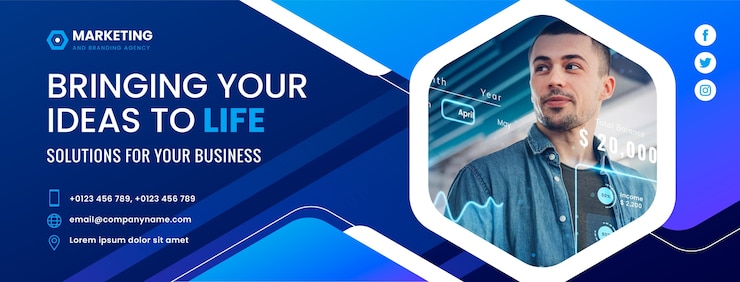 Vecteur modèle de couverture facebook d'entreprise dégradé