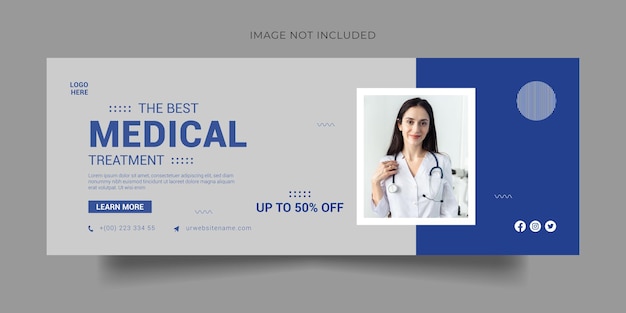 Modèle de couverture Facebook et de médias sociaux pour les soins de santé de traitement médical