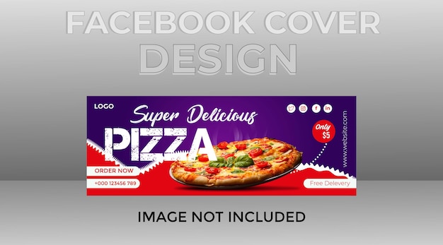 Vecteur modèle de couverture facebook moderne ou conception de publication sur les réseaux sociaux alimentaires