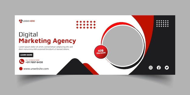 Modèle de couverture Facebook pour agences de marketing numérique et entreprises