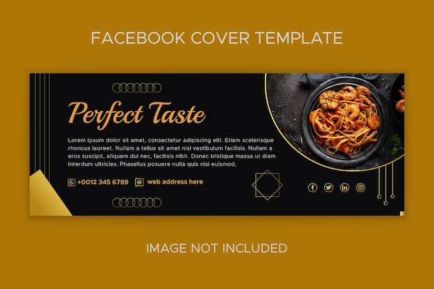 Modèle de couverture facebook de restaurant