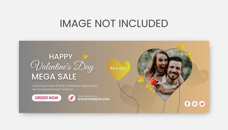 Modèle de couverture facebook vente saint valentin
