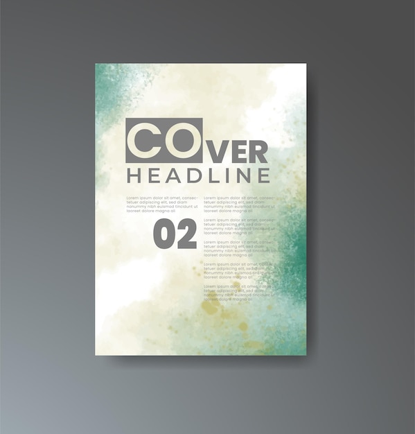 Modèle de couverture avec fond aquarelle Conception pour votre logo de bannière de carte postale de date de couverture
