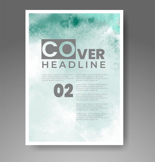 Modèle de couverture avec fond aquarelle Conception pour votre logo de bannière de carte postale de date de couverture