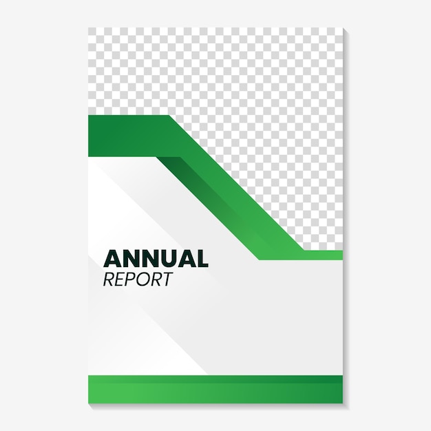 Modèle de couverture de livre de rapport annuel avec un design vert minimaliste moderne