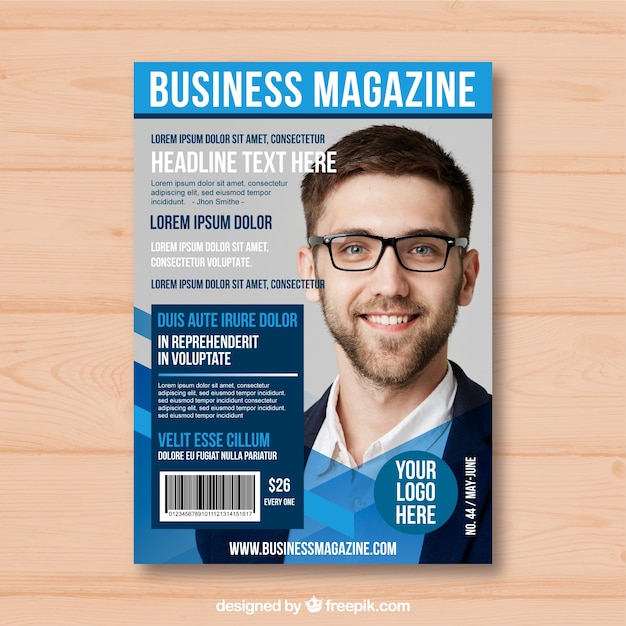 Modèle De Couverture De Magazine D'entreprise Avec Photo