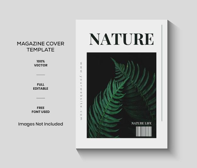 Modèle de couverture de magazine moderne gris et noir