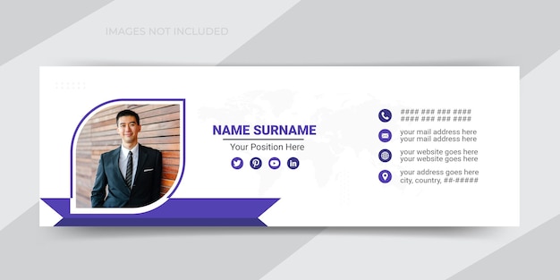 Modèle de couverture de médias sociaux et de bannière Web de signature d'e-mail ou de pied de page d'e-mail