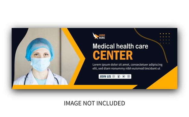 Modèle de couverture de médias sociaux de conception de couverture Facebook de centre de soins médicaux