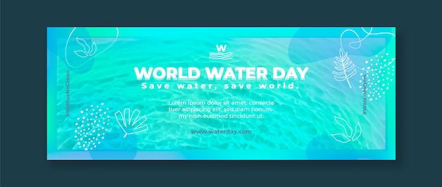 Modèle de couverture de médias sociaux dégradé pour la journée mondiale de l'eau
