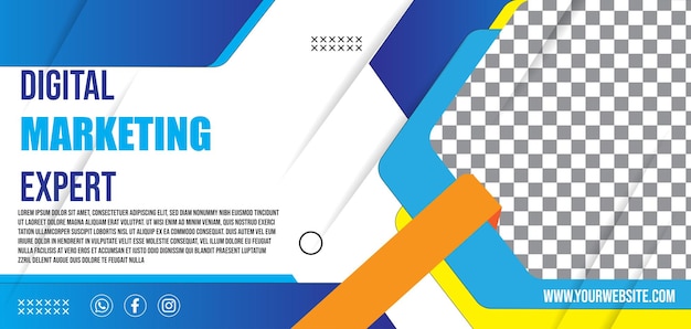 Modèle de couverture de médias sociaux d'entreprise de marketing numérique