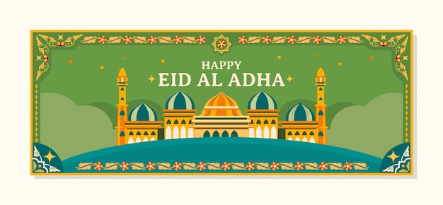 Modèle De Couverture De Médias Sociaux Plat Eid Al-adha