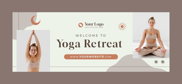 Modèle de couverture de médias sociaux pour une retraite de yoga et un spa