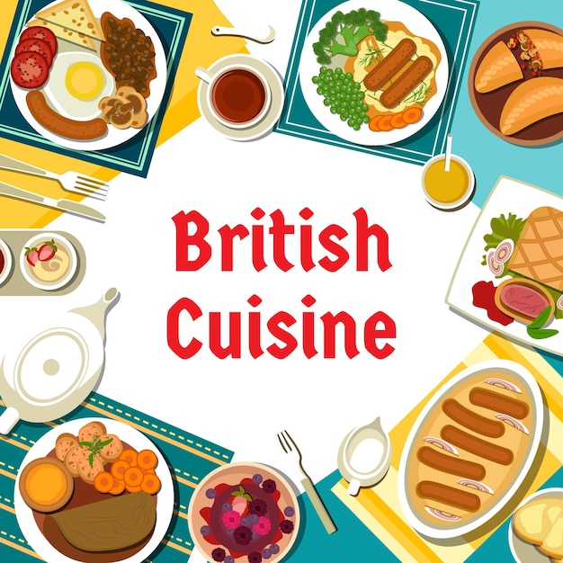 Modèle De Couverture De Menu De Restaurant De Cuisine Britannique