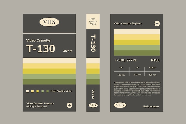 Modèle De Couverture Vhs Design Plat