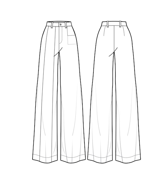 Modèle De Croquis De Mode Pantalon Formel