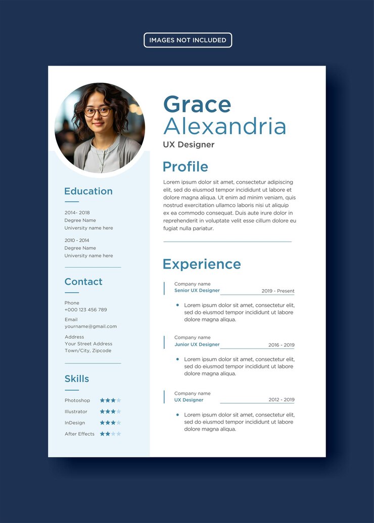 Vecteur modèle de curriculum vitae ou de cv moderne