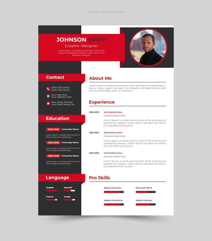 Vecteur modèle de curriculum vitae ou de cv propre et moderne