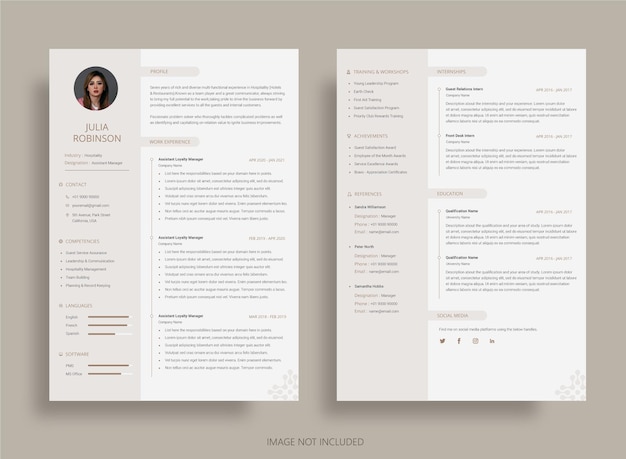 Modèle De Cv Curriculum Vitae Moderne Et élégant