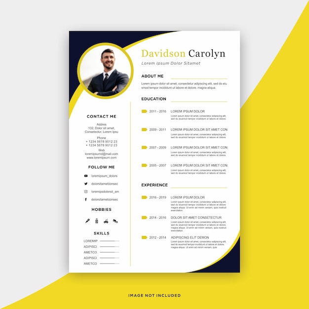 Modèle de CV ou CV moderne et minimaliste