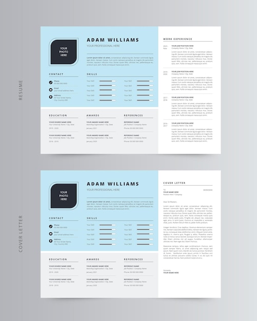 Vecteur modèle de cv ou de cv de paysage moderne