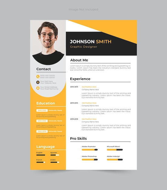 Modèle de CV minimaliste avec espace photo