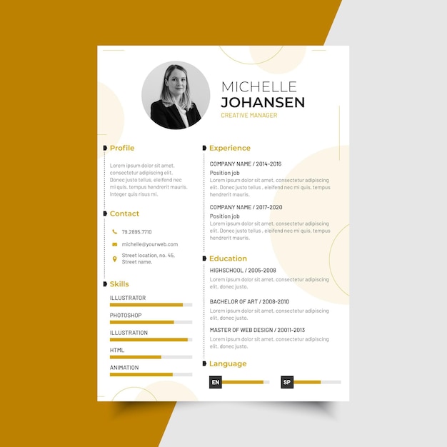 Modèle de cv minimaliste moderne avec photo