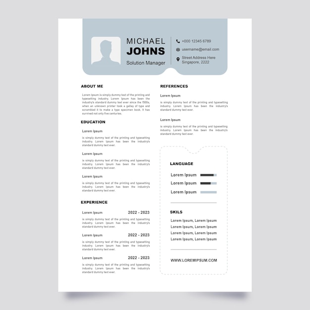 modèle de cv minimaliste de vecteur