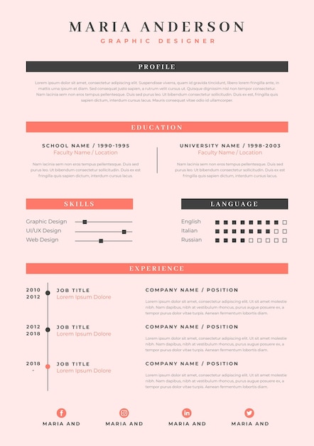 Modèle de cv minimaliste