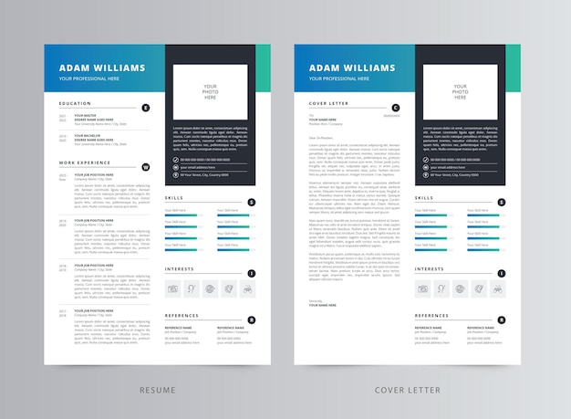 Modèle de CV moderne Modèle de CV et de lettre de motivation