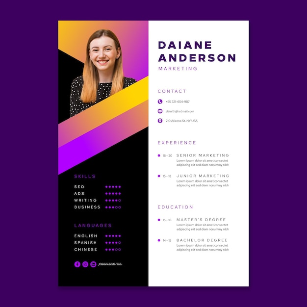 Modèle de CV pour les entreprises innovantes
