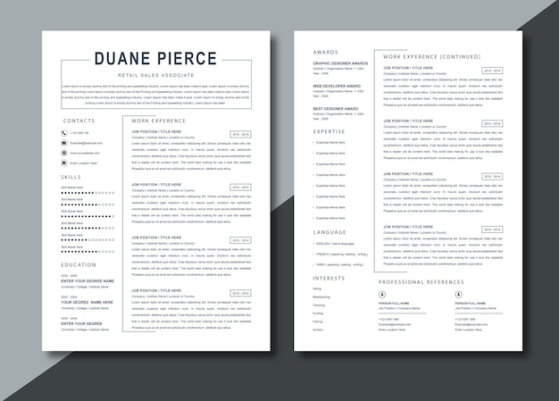 Modèle Cv professionnel