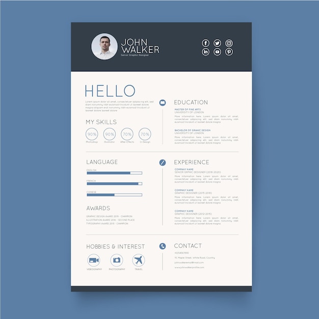 Modèle De Cv Avec Un Thème Minimal