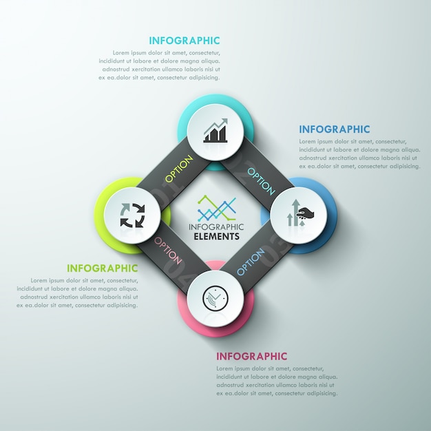 Modèle De Cycle D'infographie Moderne Avec Des Rubans