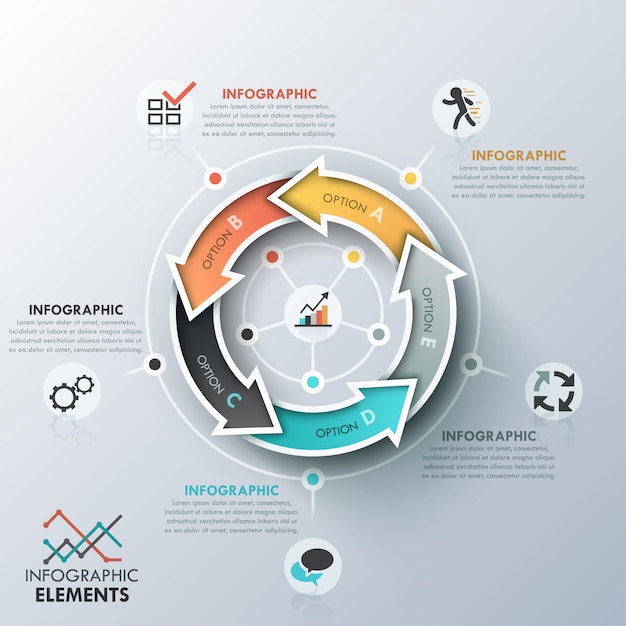 Modèle de cycle d'infographie moderne