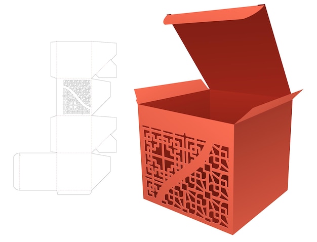 Modèle De Découpe De Boîte D'emballage Et Maquette 3d