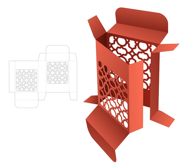 Modèle De Découpe De Boîte D'emballage Et Maquette 3d