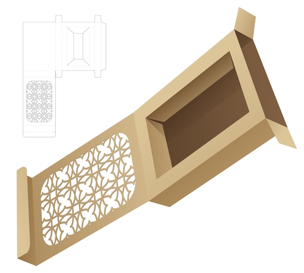 Modèle De Découpe De Boîte D'emballage Et Maquette 3d