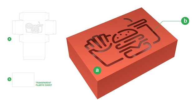 modèle de découpe de boîte et maquette 3D