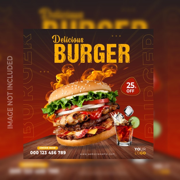Vecteur modèle de délicieux hamburger