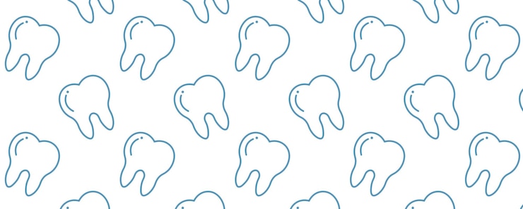 Vecteur modèle de dents simples illustration de contour des dents bleues