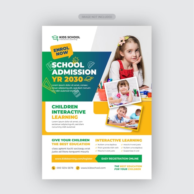 Modèle de dépliant d'admission à l'école