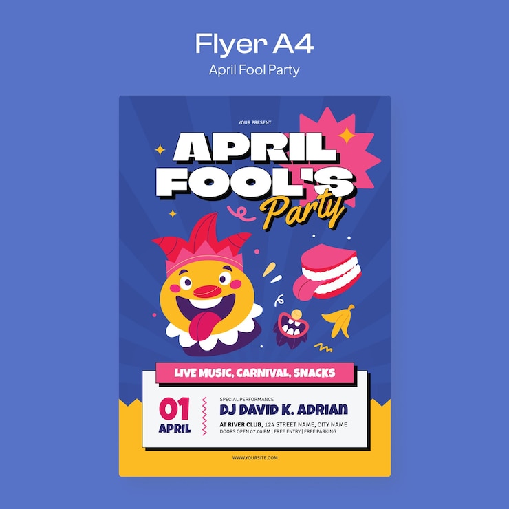 Vecteur modèle de dépliant pour la fête du 1er avril