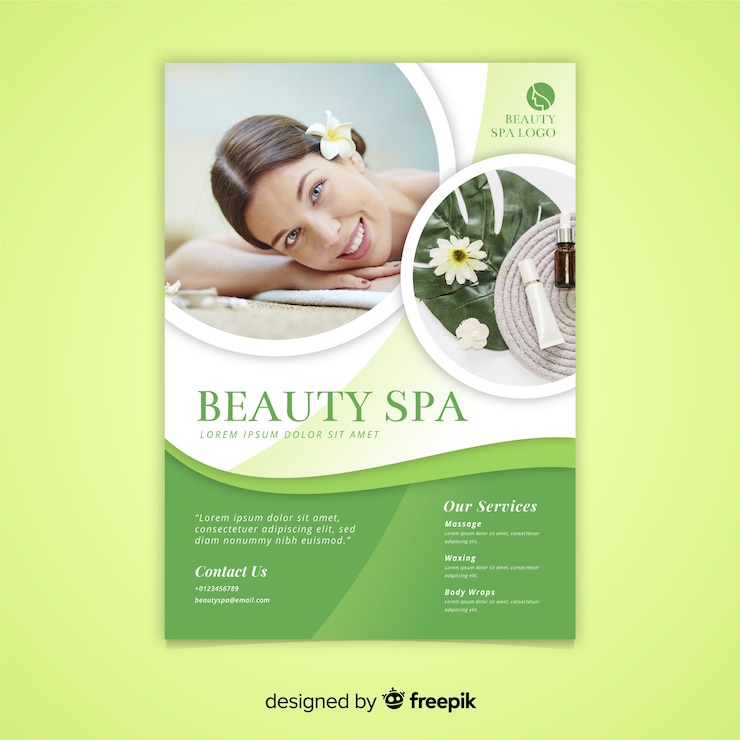 Vecteur modèle de dépliant de spa
