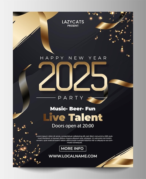 Un modèle de design de flyer d'année nouvelle attrayant