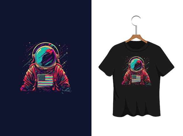 Modèle De Design De T-shirt D'astronaute